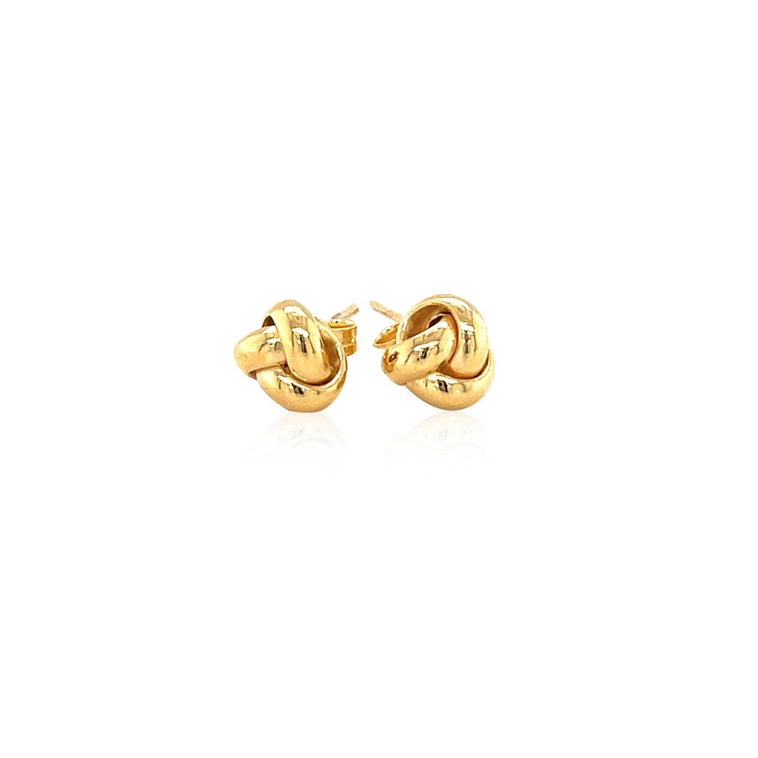 10k Yellow Gold Love Knot Stud Earrings