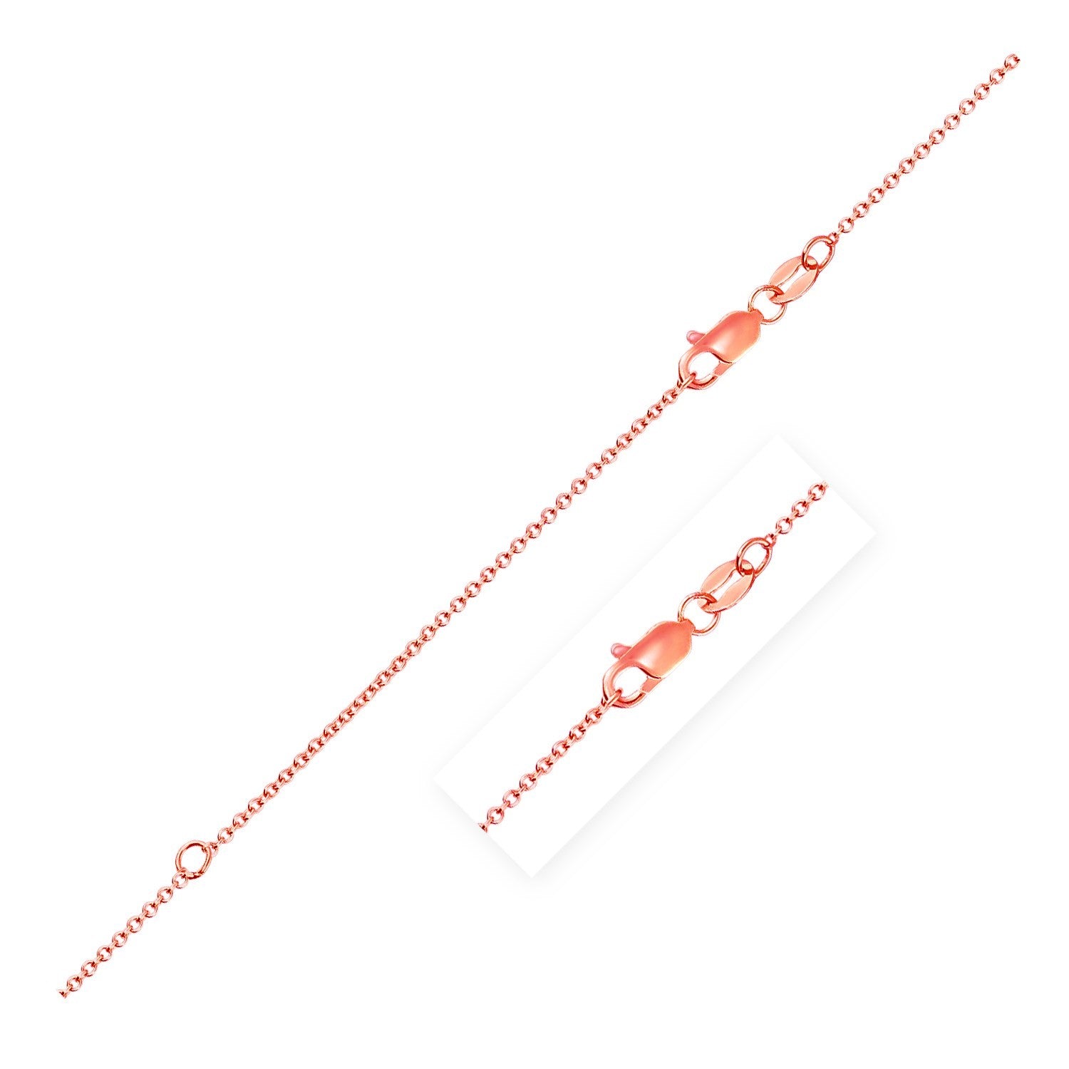 Extendable Cable Chain in 18k Rose Gold (1.0mm)