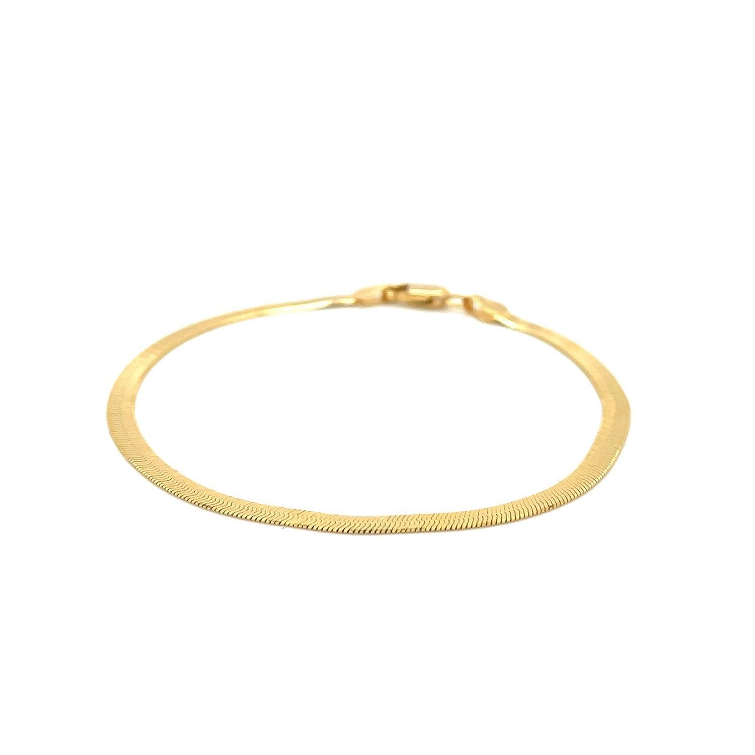 Imperial Herringbone Bracelet in 10k Yellow Gold (2.8 mm)