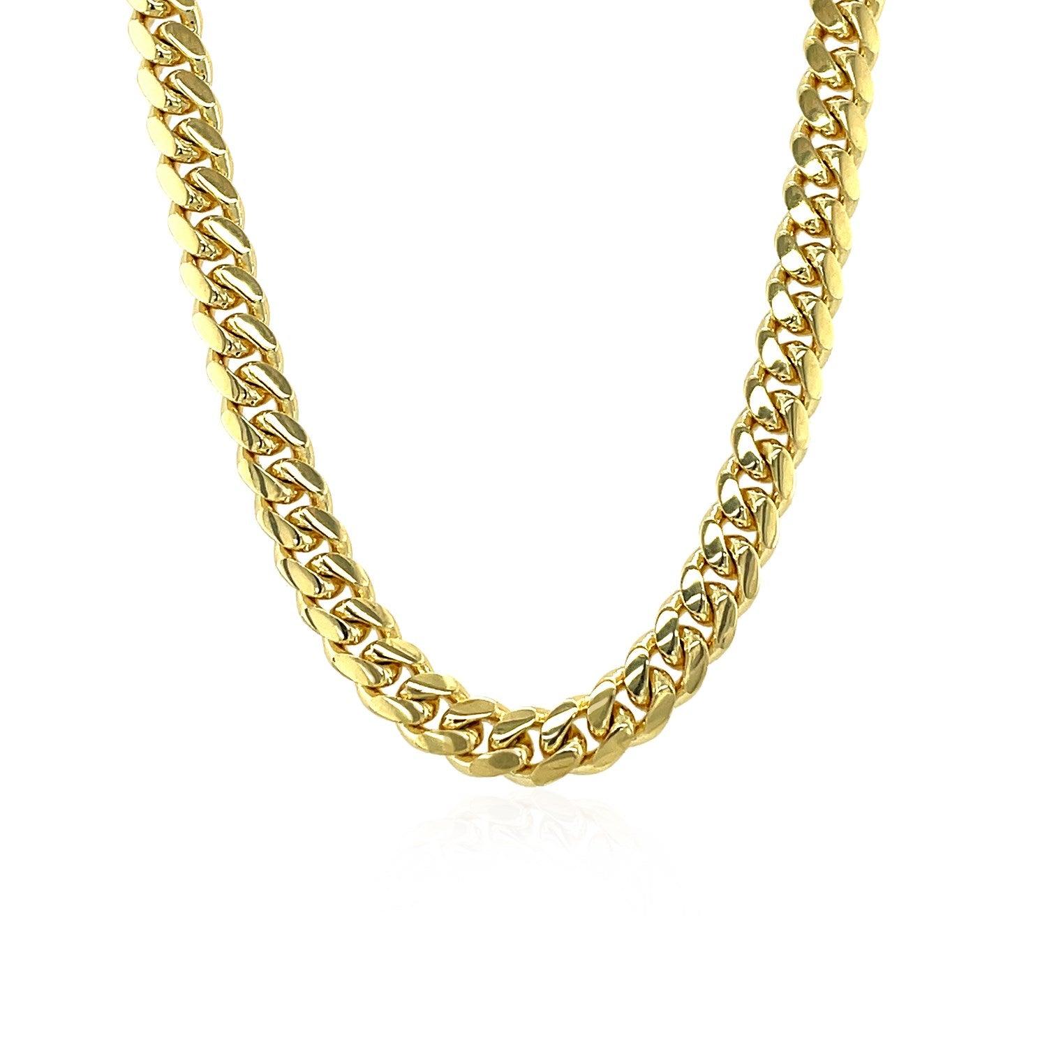 5.0mm 14k Yellow Gold Classic Miami Cuban Solid Chain