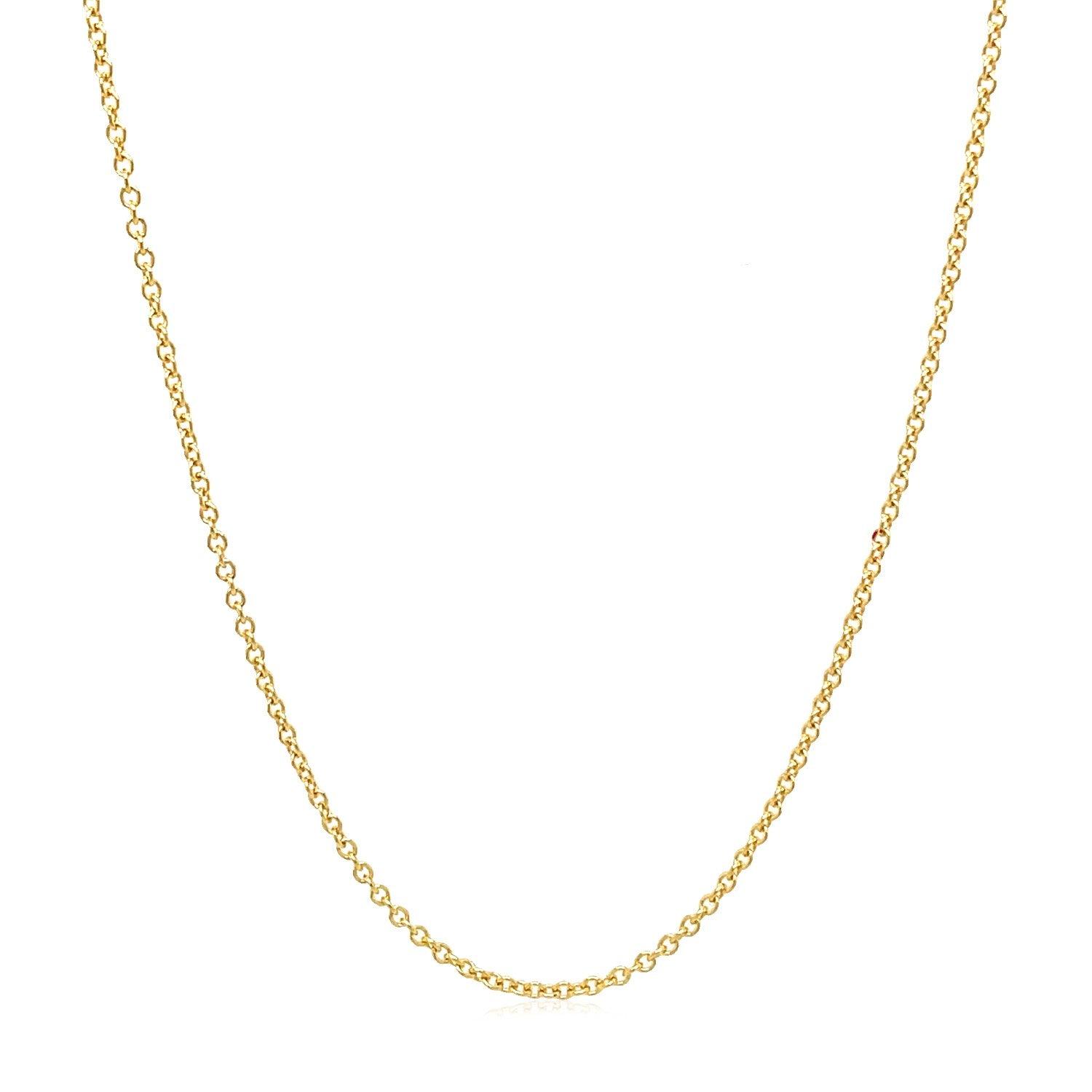 14k Yellow Gold Round Cable Link Chain 1.3mm