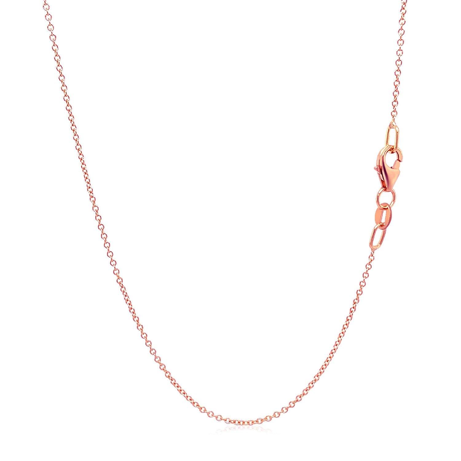 Double Extendable Cable Chain in 14k Rose  Gold (1.0mm)