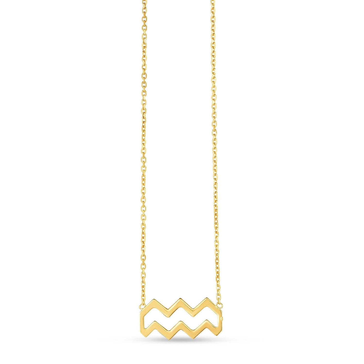 14K Yellow Gold Aquarius Necklace