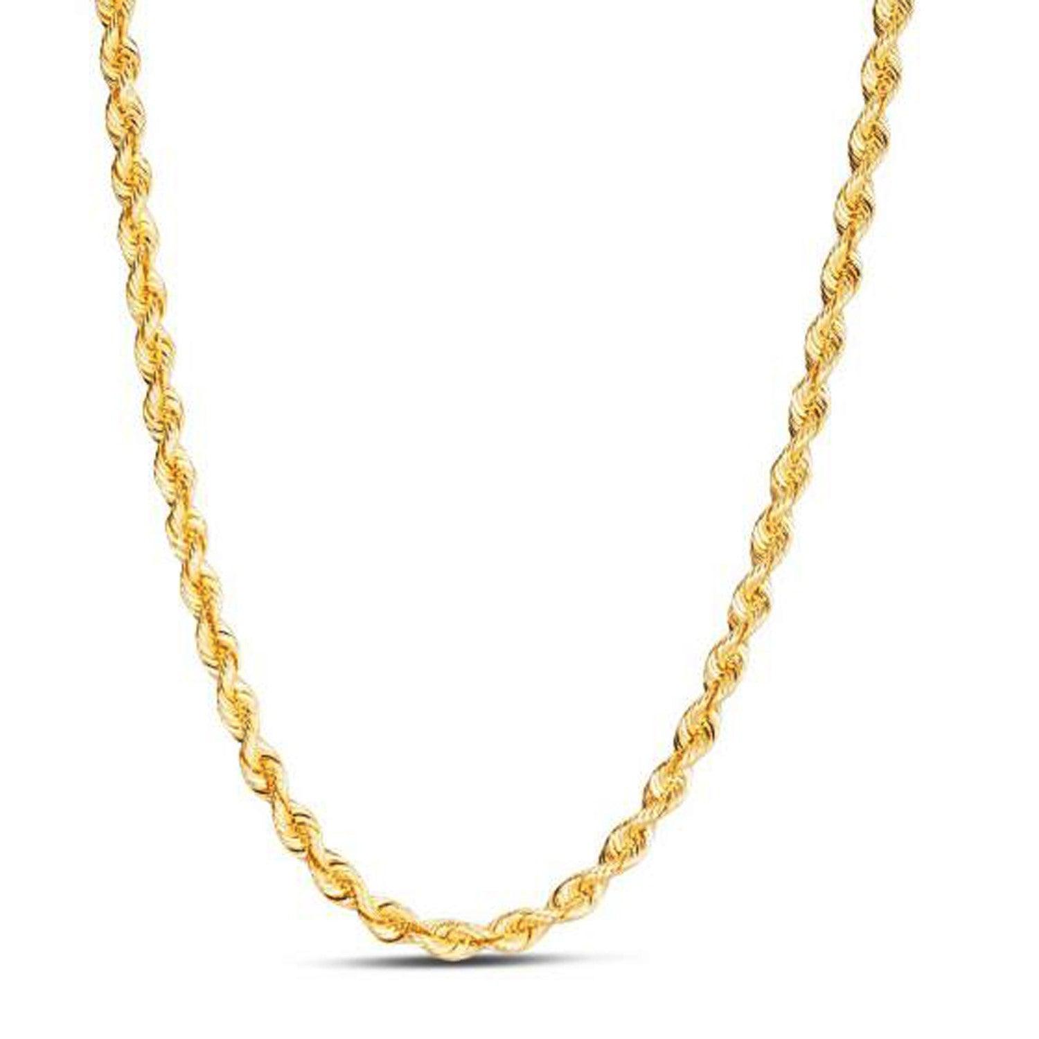 14k Yellow Gold Light Rope Chain 4.3mm