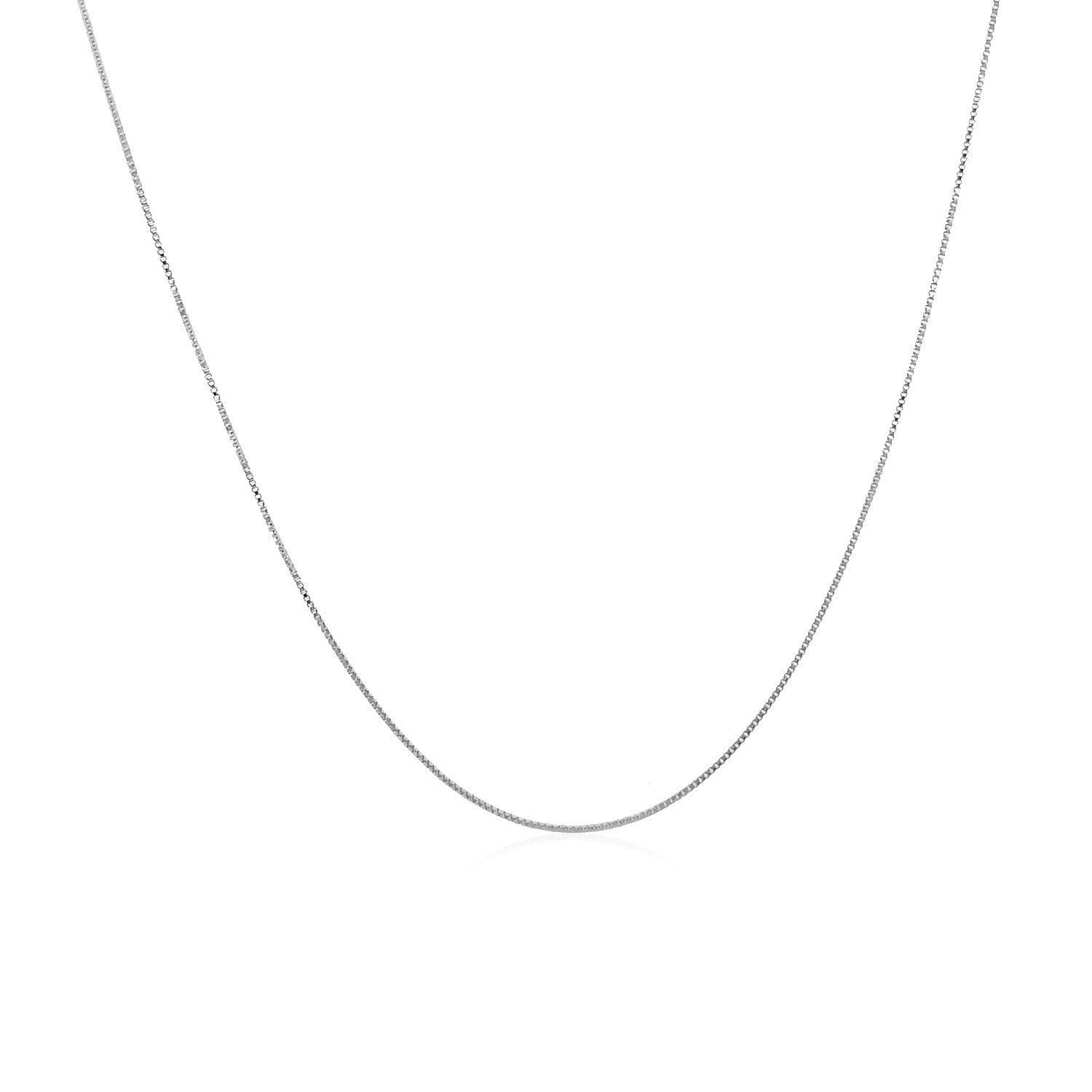 14k White Gold Classic Box Chain 0.4mm