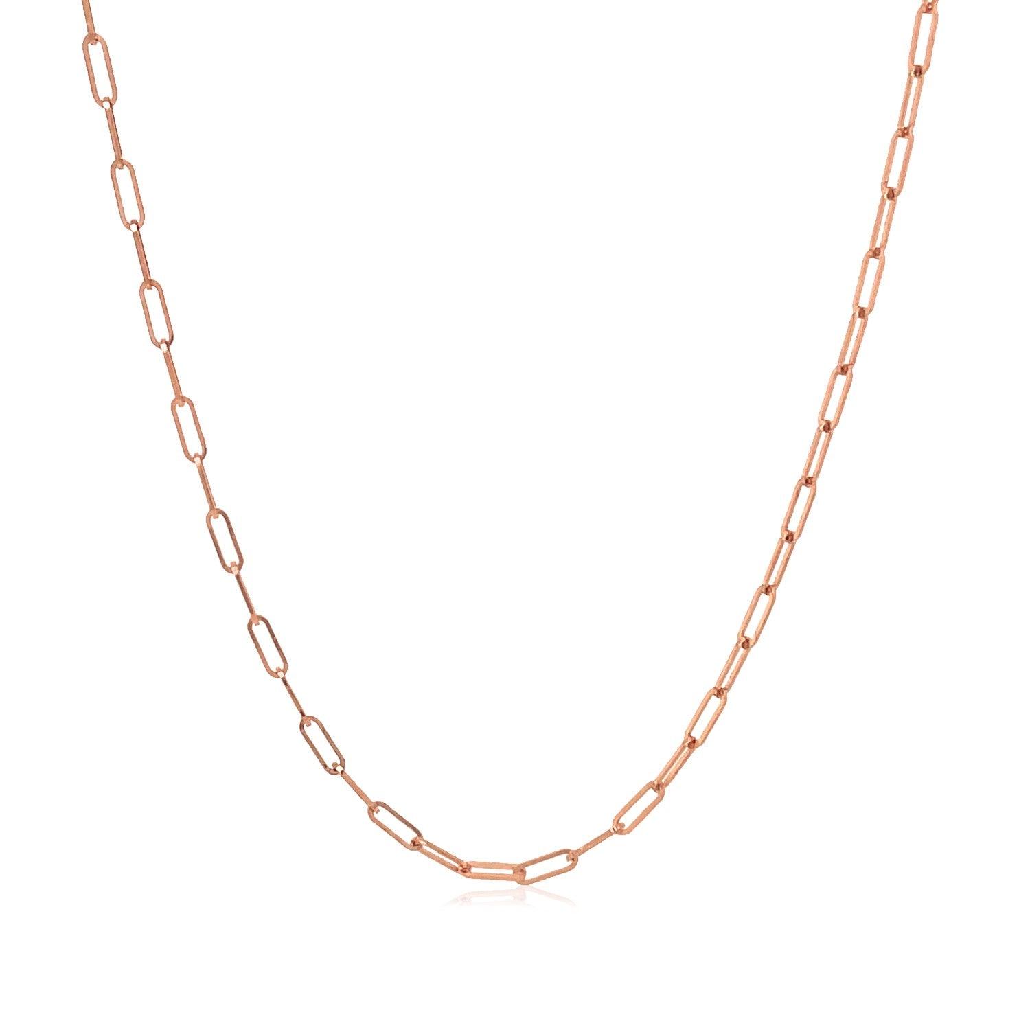 14K Rose Gold Fine Paperclip Chain (1.5mm)