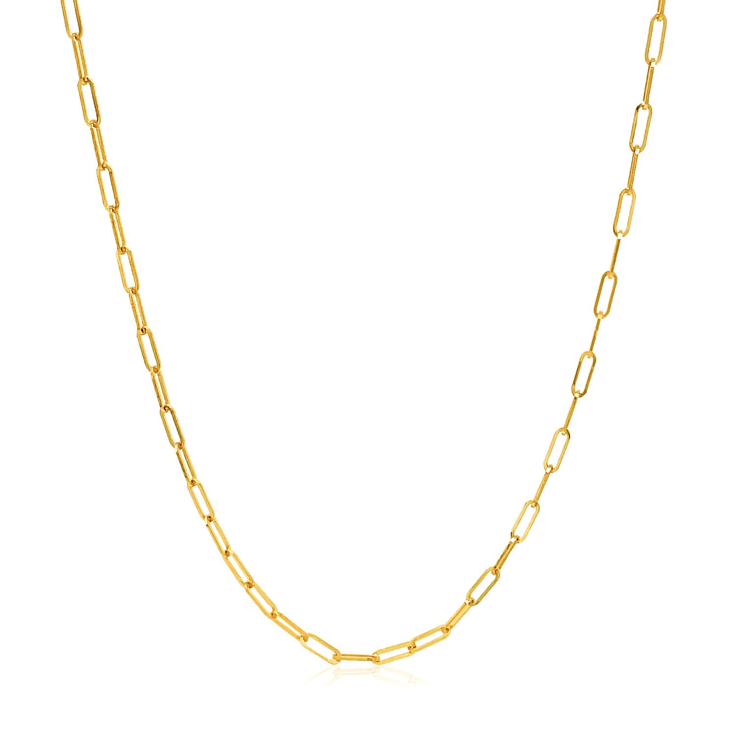 14k Yellow Gold Adjustable Paperclip Chain 1.5mm