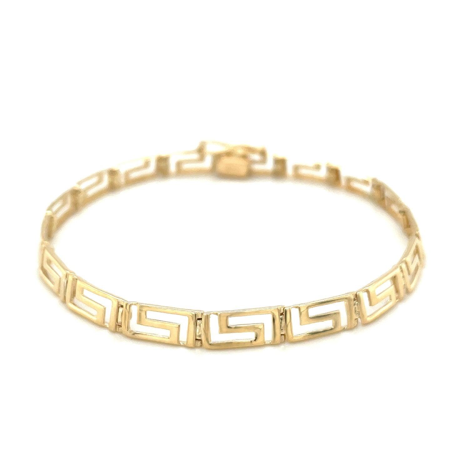 14k Yellow Gold Fancy Greek Key Motif Bracelet