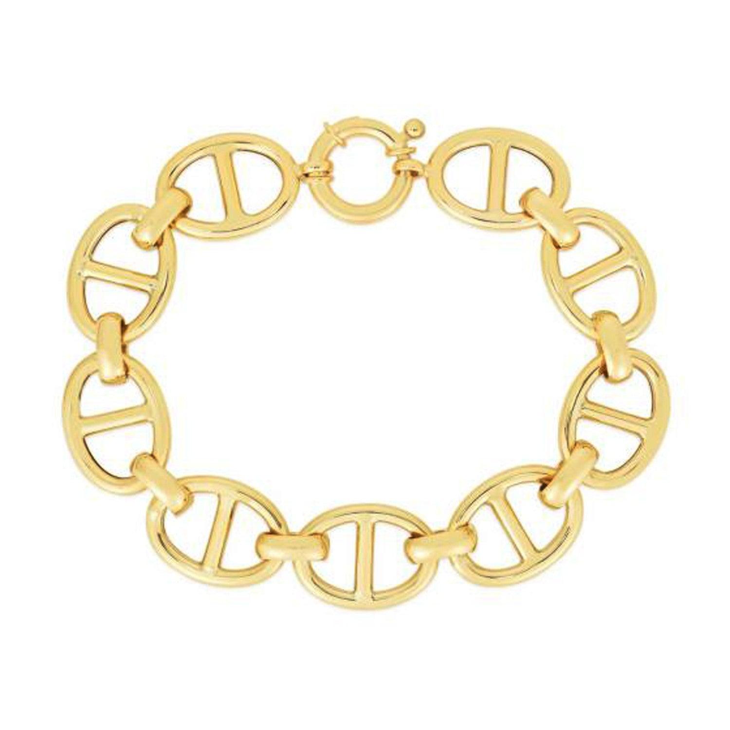 14k Yellow Gold High Polish Mariner Link Bracelet (13.0mm)