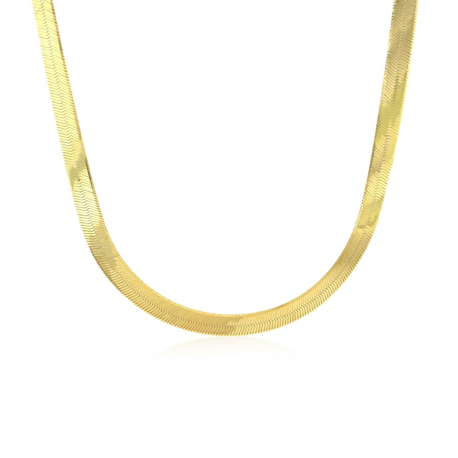 6.0mm 14k Yellow Gold Super Flex Herringbone Chain