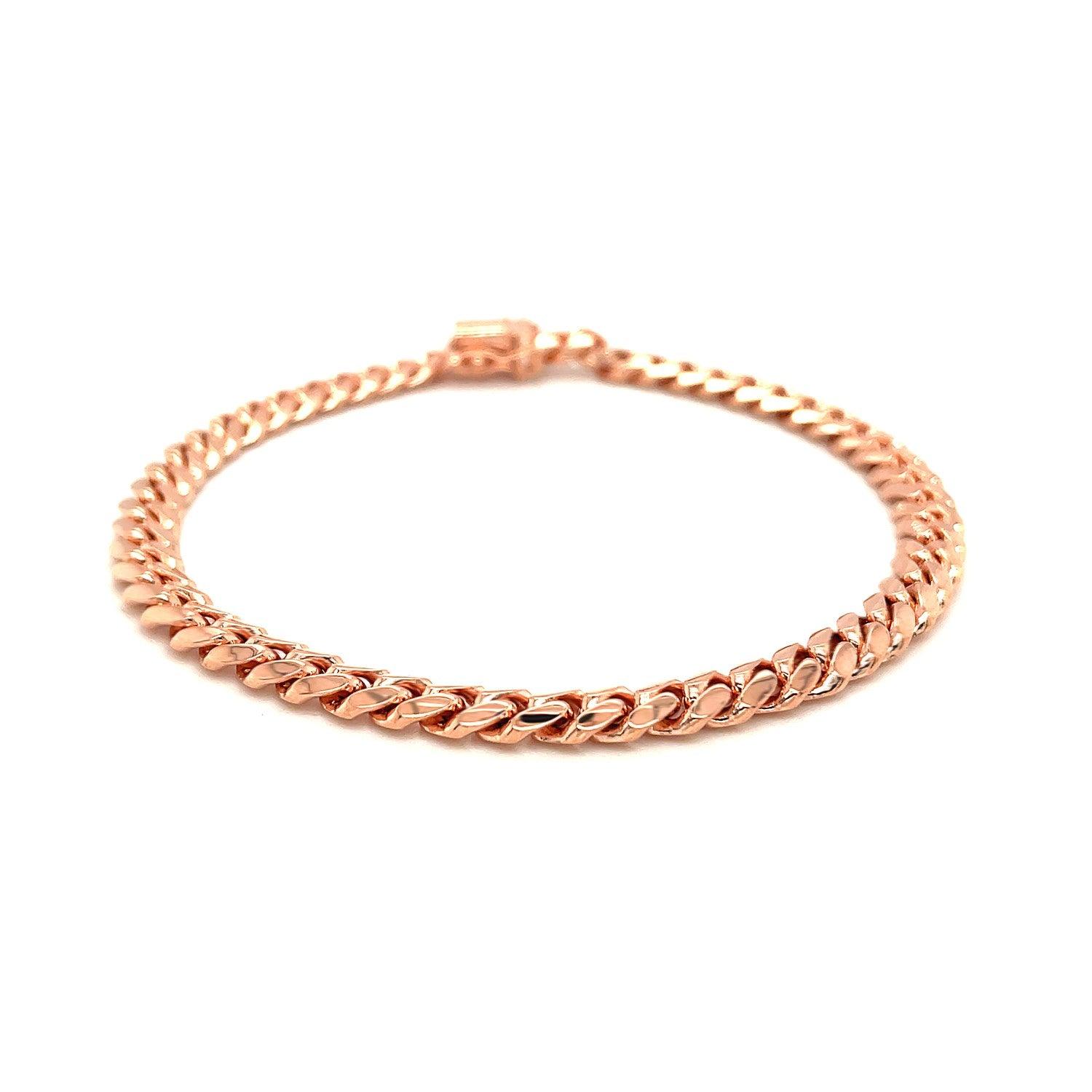 6.0mm 14k Rose Gold Classic Miami Cuban Solid Bracelet