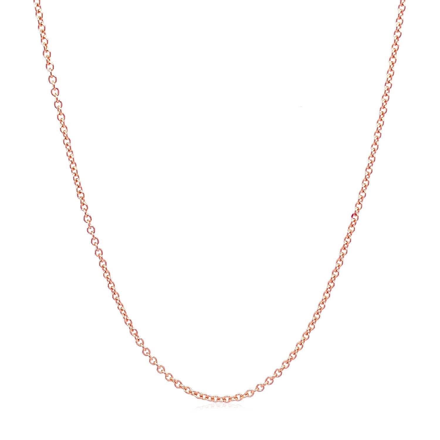 14k Rose Gold Round Cable Link Chain 1.3mm