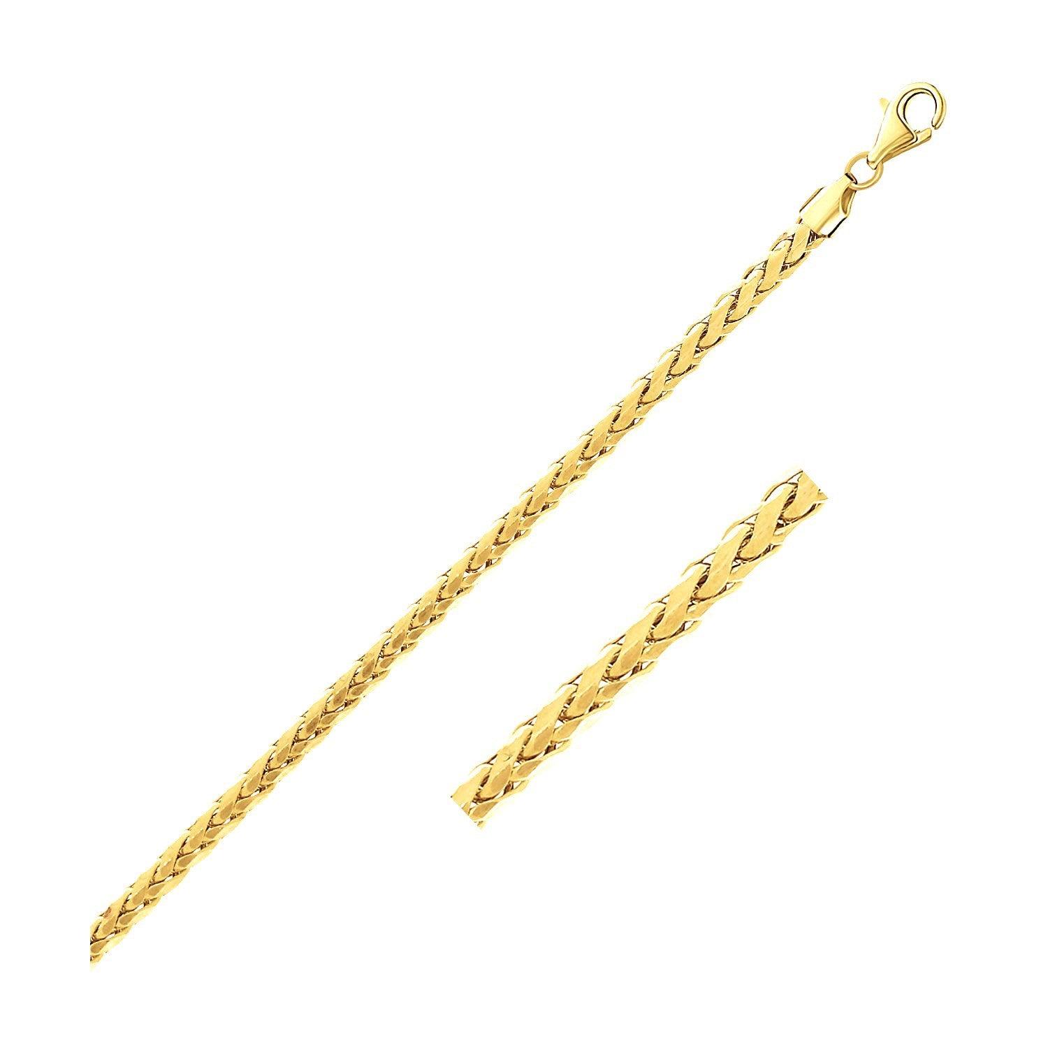 2.7mm 14k Yellow Gold Lite Diamond Cut Round Franco Chain