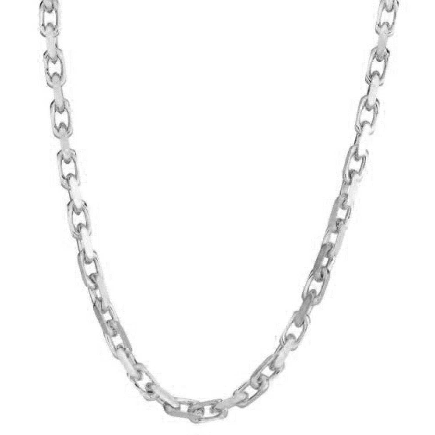 14k White Gold French Cable Link Chain 4.8 mm