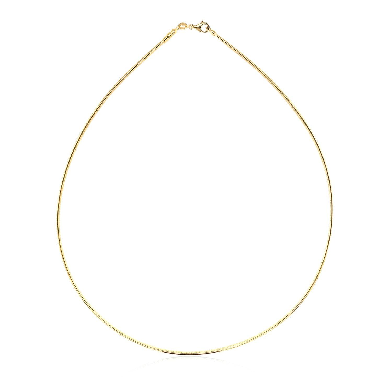 14k Yellow Gold Necklace in a Round Omega Chain Style