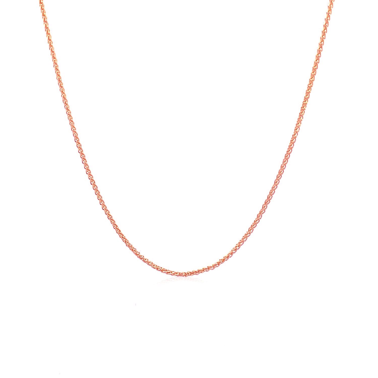 14k Rose Gold Round Wheat Chain 1.0mm