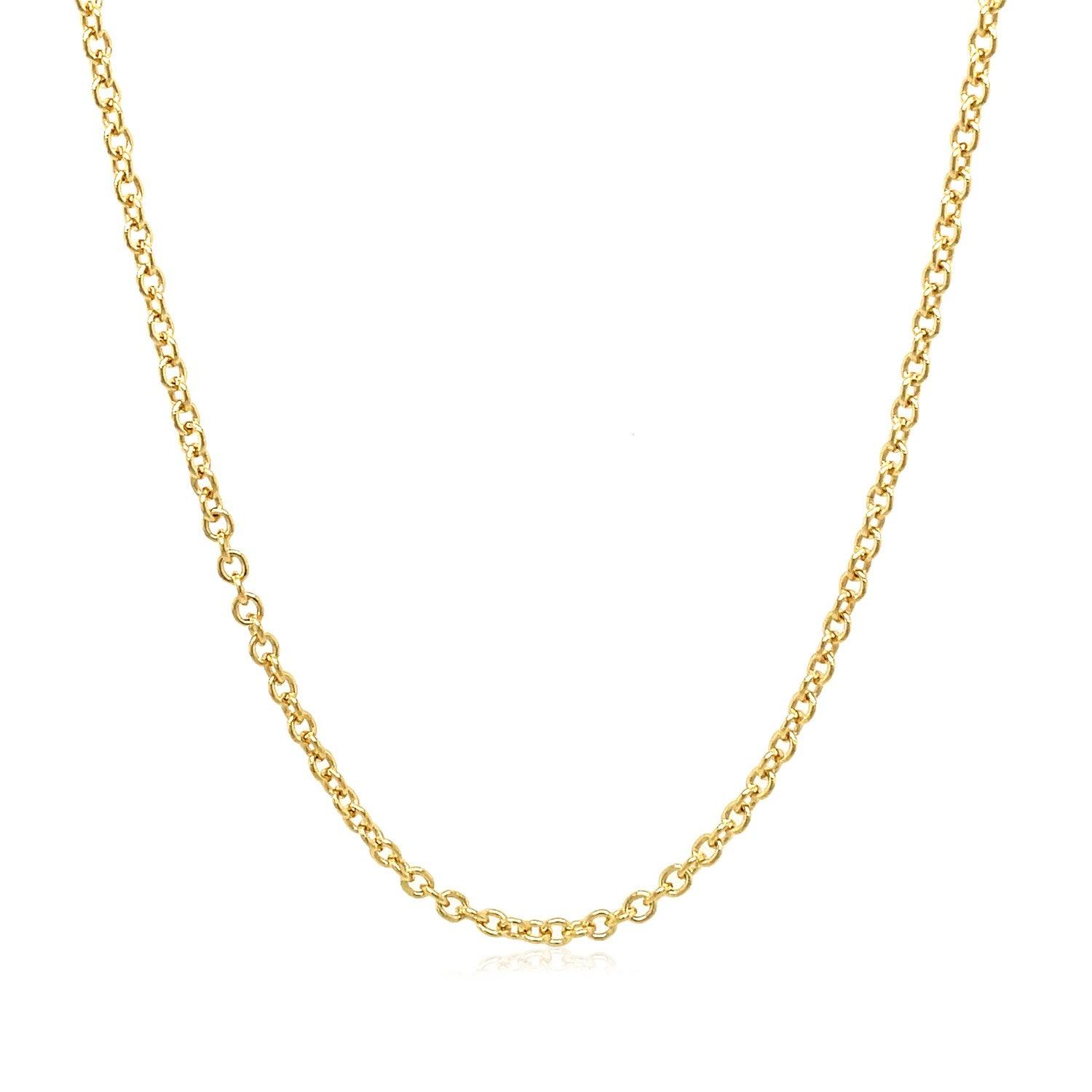 14k Yellow Gold Round Cable Link Chain 1.9mm