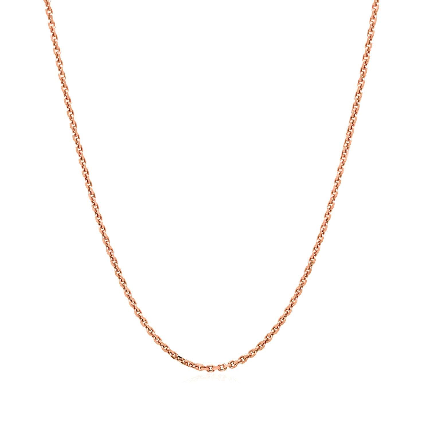 14k Rose Gold Diamond Cut Cable Link Chain 1.3mm