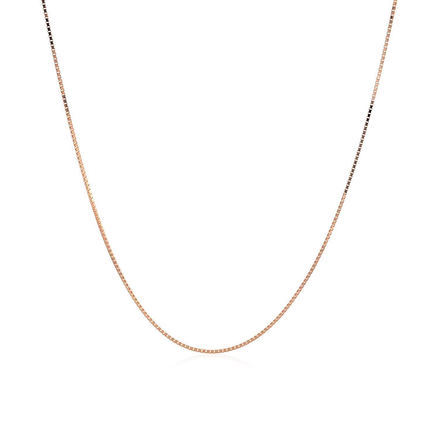 18k Rose Gold Classic Box Chain 0.6mm