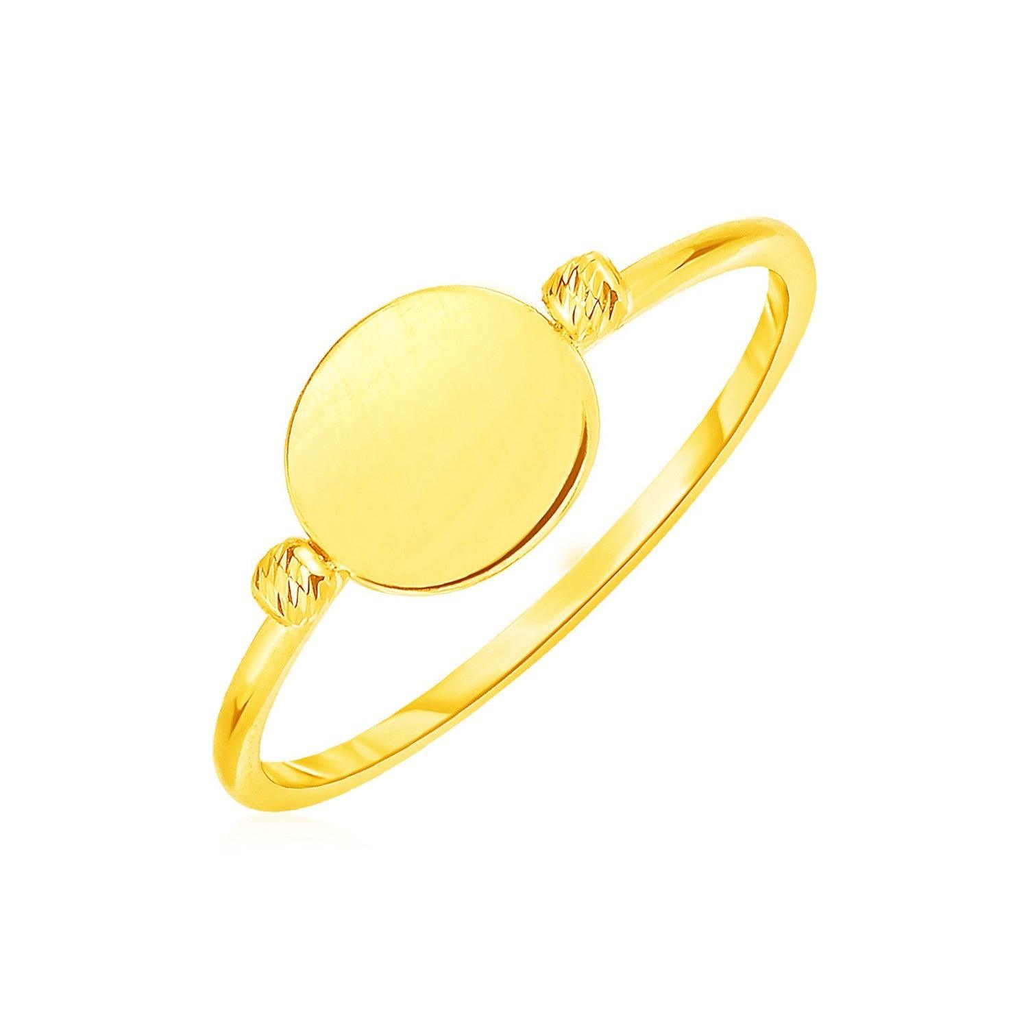 14k Yellow Gold Ring with Polished Oval