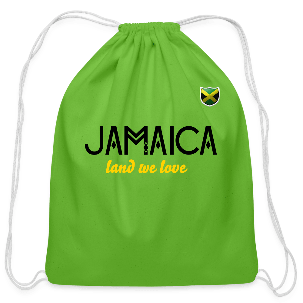 Justin Kyne, Cotton Drawstring Bag, Jamaica Land We Love, Green - Justin Kyne Brand