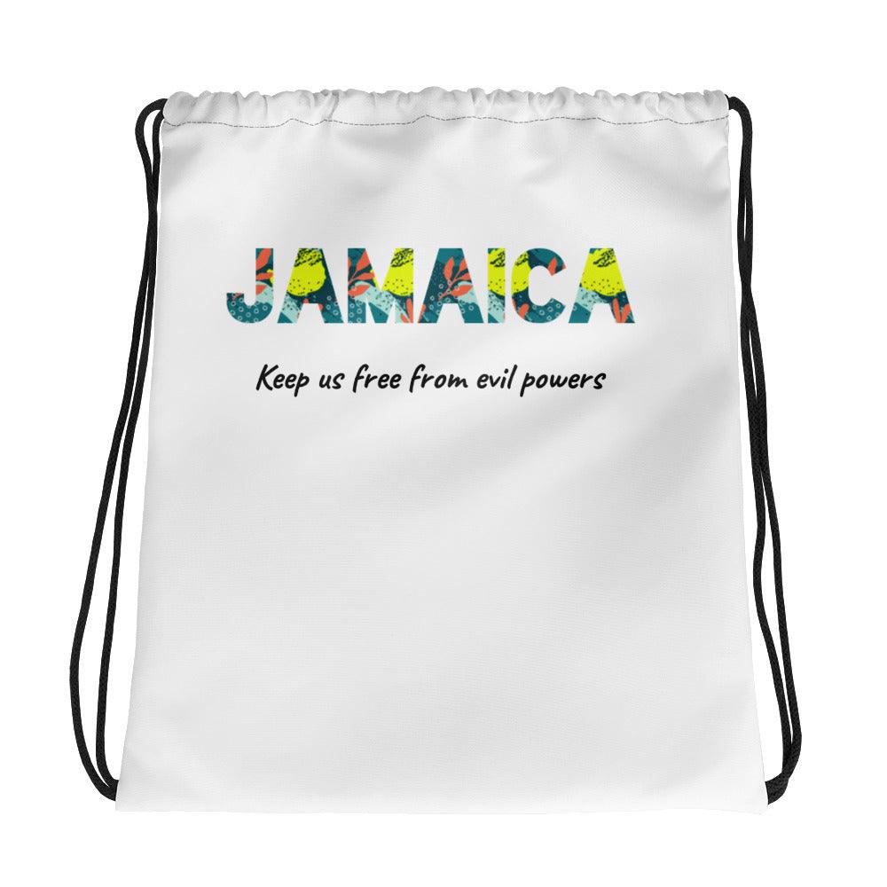 Justin Kyne Drawstring bag, National Anthem, Jamaica Keep us Free from Evil Powers - Justin Kyne Brand