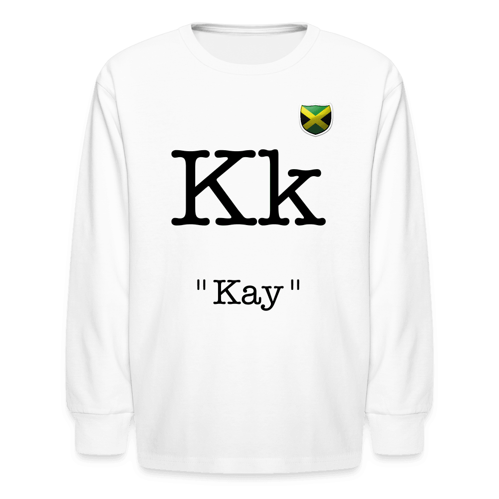 Justin Kyne, Kids' Long Sleeve T-Shirt, English Alphabet (Kay) - Justin Kyne Brand