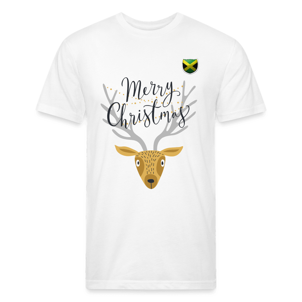 Justin Kyne, Men's Fitted Cotton/Poly T-Shirt by Next Level, Merry Christmas Reindeer - Justin Kyne Brand