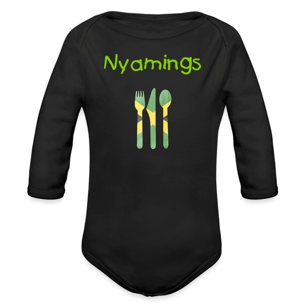 Justin Kyne, Organic Long Sleeve Baby Bodysuit, Knife and Fork - Justin Kyne Brand