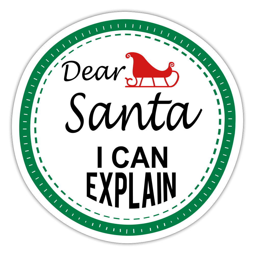 Justin Kyne, Sticker, Dear Santa I Can Explain - Justin Kyne Brand