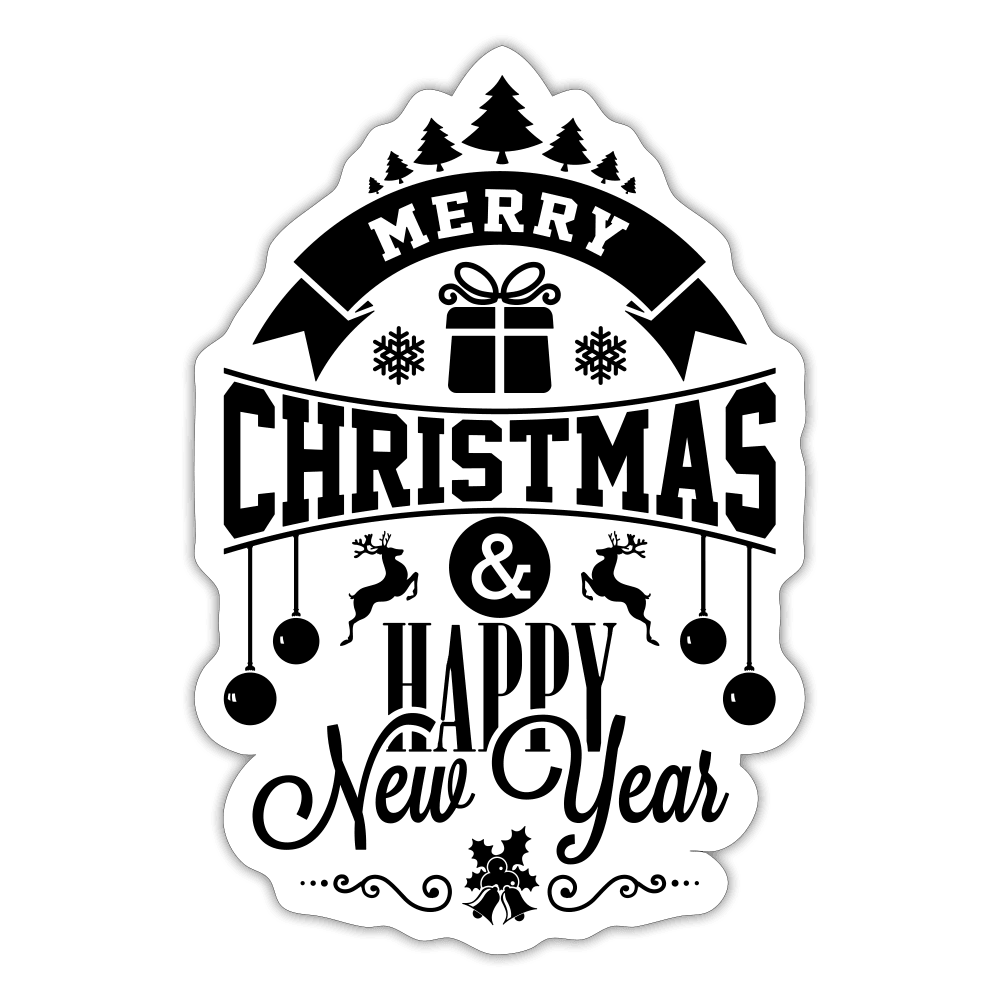 Justin Kyne, Sticker, Merry Christmas & Happy New Year - Justin Kyne Brand