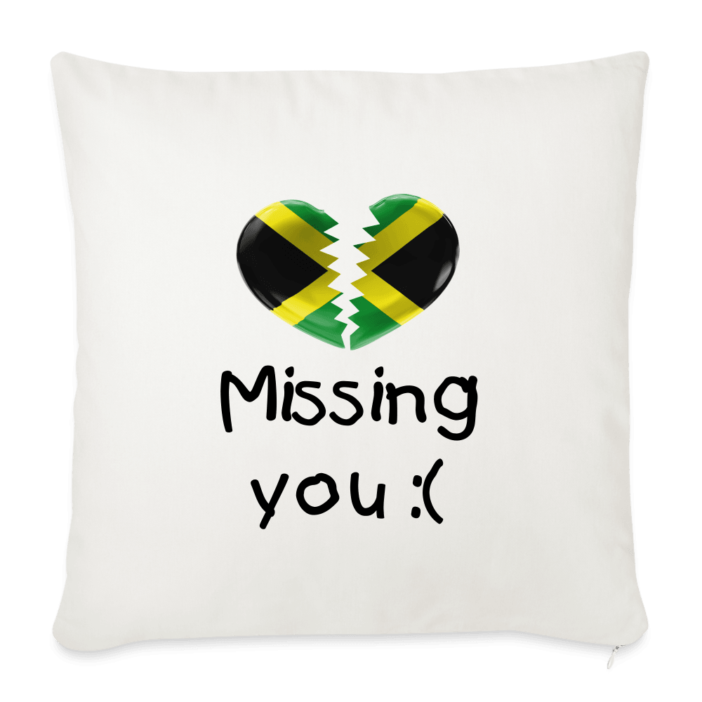 Justin Kyne, Throw Pillow Cover 18” x 18”, Missing You Jamaica Heartbreak - Justin Kyne Brand
