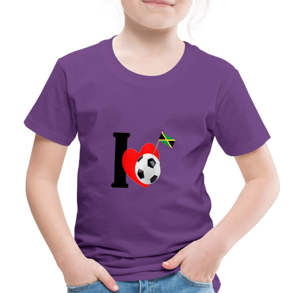 Justin Kyne. Toddler Premium T-Shirt, I love Jamaica Football - Justin Kyne Brand