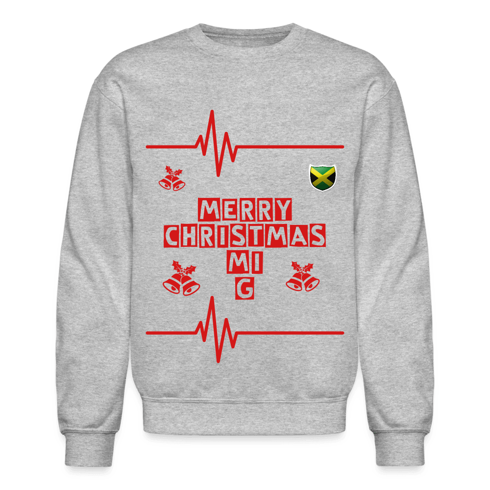 Justin Kyne, Unisex Crewneck Sweatshirt, Merry Christmas Mi G, Red and White - Justin Kyne Brand