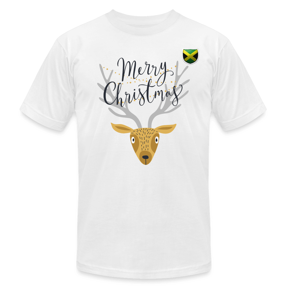 Justin Kyne, Unisex Jersey T-Shirt by Bella + Canvas, Merry Christmas Reindeer - Justin Kyne Brand