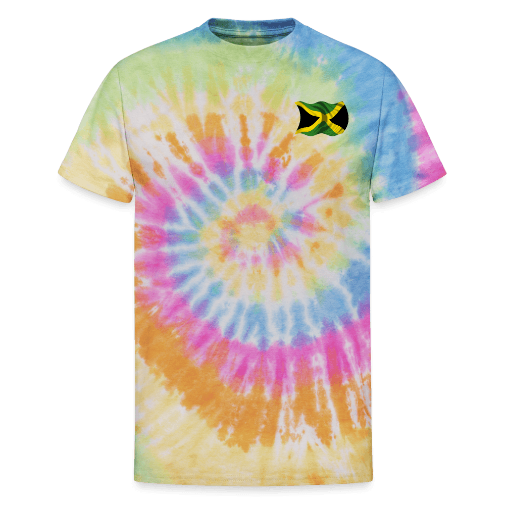 Justin Kyne, Unisex Tie Dye Adult T-Shirt, Jamaica Flag - Justin Kyne Brand