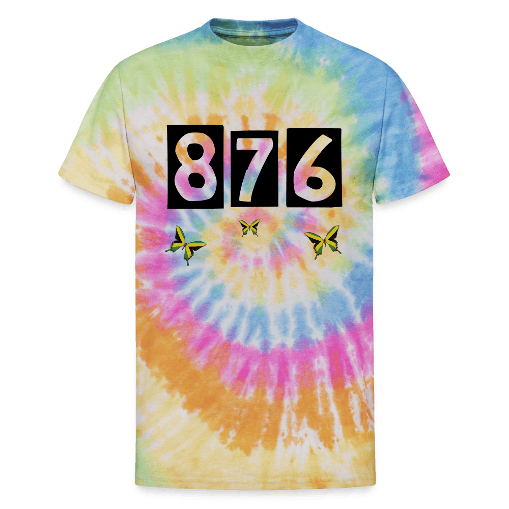 Justin Kyne, Unisex Tie Dye T-Shirt, 876 Jamaica Area Code - Justin Kyne Brand