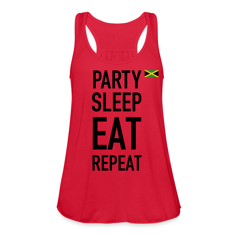Justin Kyne, Women's Flowy Tank Top, Jamaica Party, Sleep, Eat, Repeat - Justin Kyne Brand