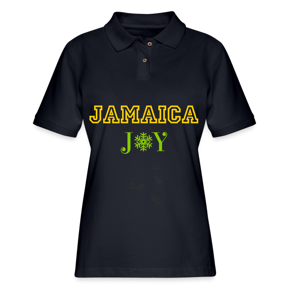 Justin Kyne, Women's Pique Polo Shirt, Jamaica Christmas Joy - Justin Kyne Brand