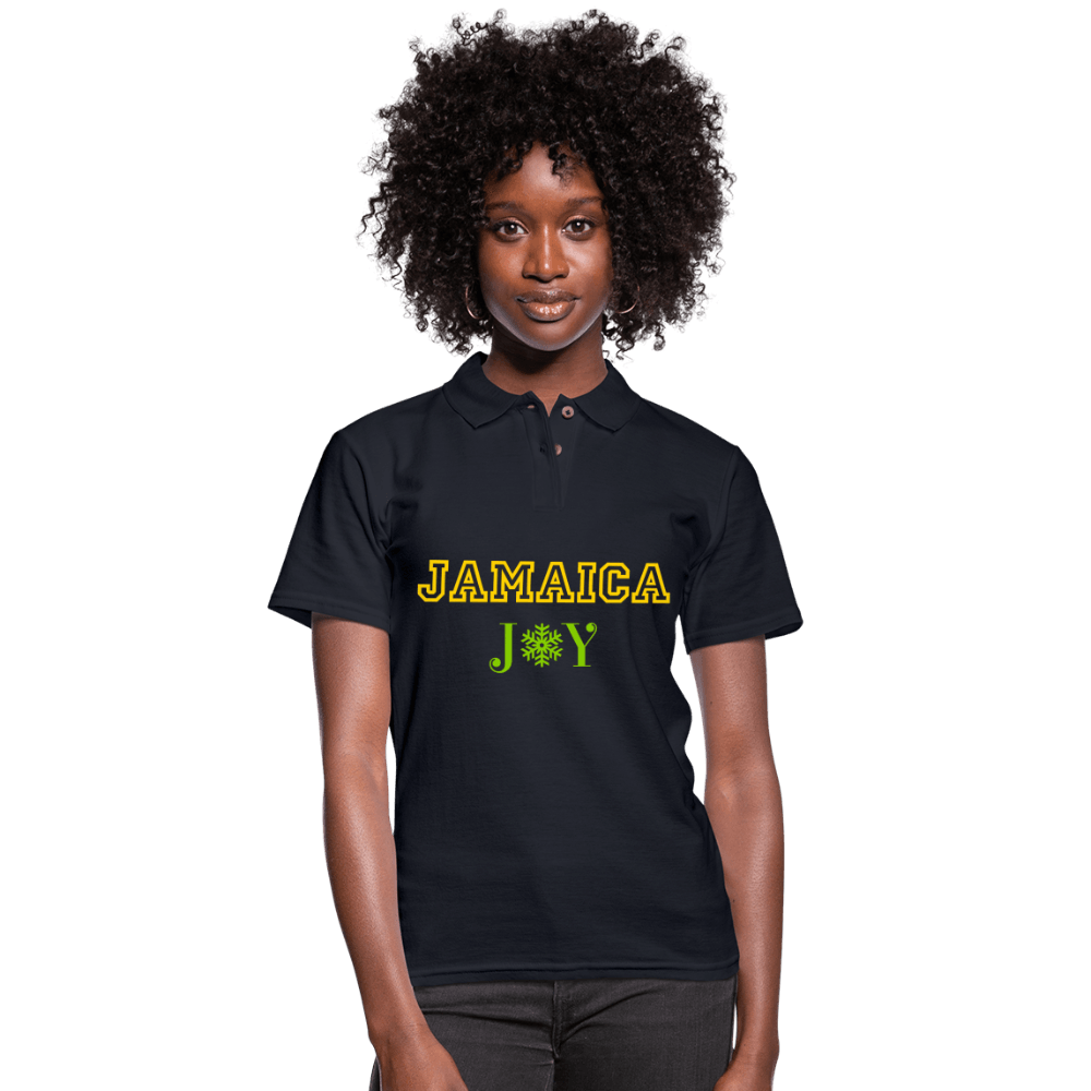 Justin Kyne, Women's Pique Polo Shirt, Jamaica Christmas Joy - Justin Kyne Brand