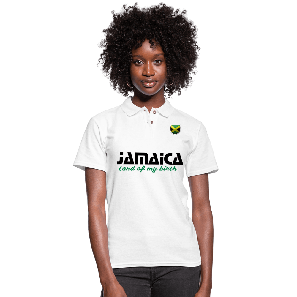 Justin Kyne, Women's Pique Polo Shirt, Jamaica Land of My Birth - Justin Kyne Brand