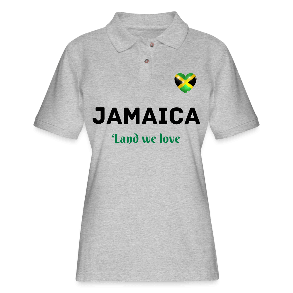 Justin Kyne, Women's Pique Polo Shirt, Jamaica Land We Love - Justin Kyne Brand