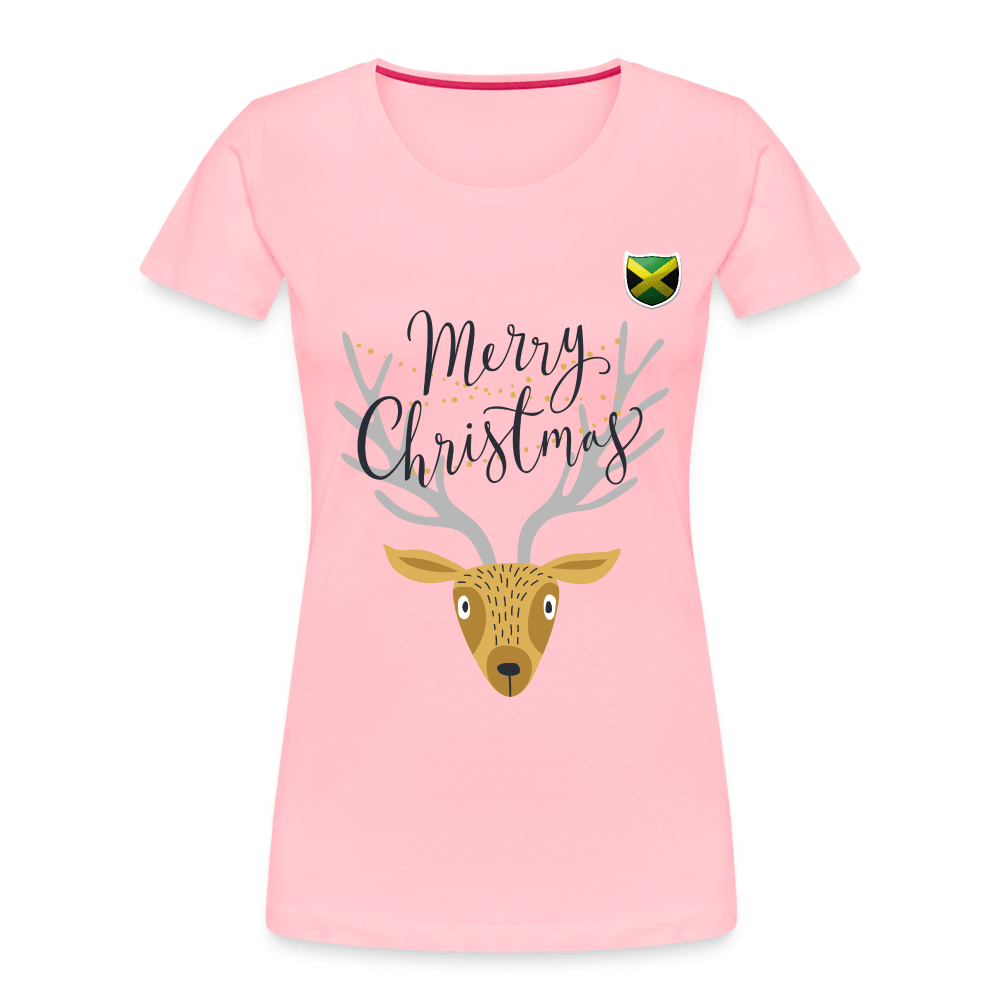 Justin Kyne, Women’s Premium Organic T-Shirt, Merry Christmas Reindeer - Justin Kyne Brand
