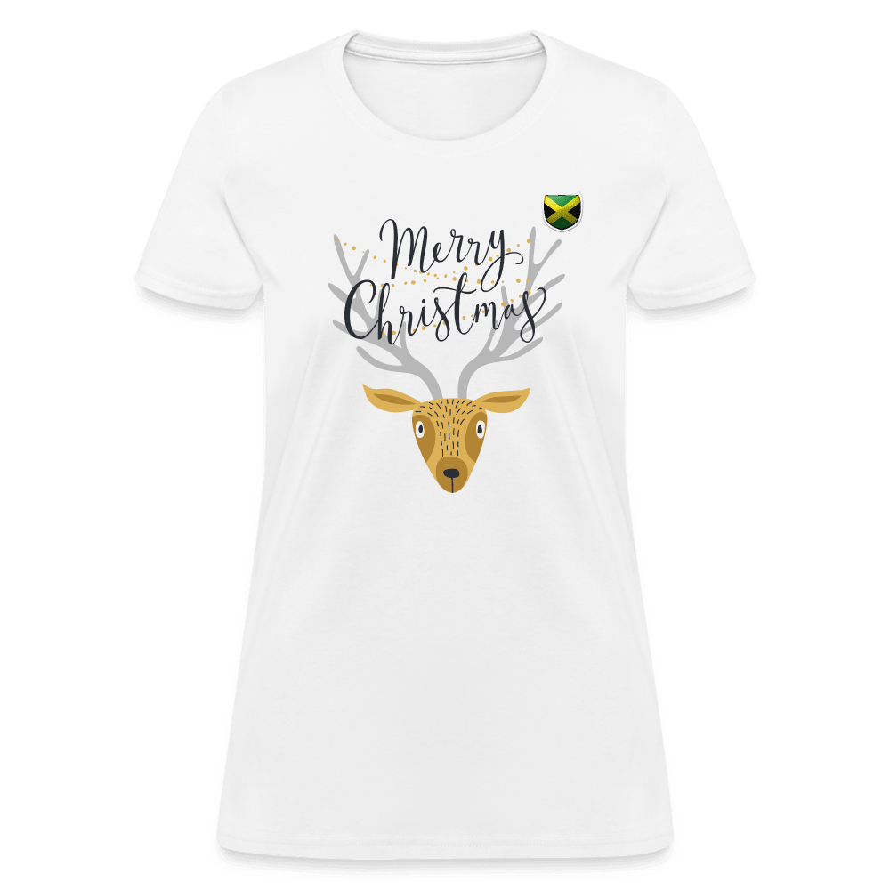 Justin Kyne, Women's T-Shirt, Merry Christmas Reindeer - Justin Kyne Brand